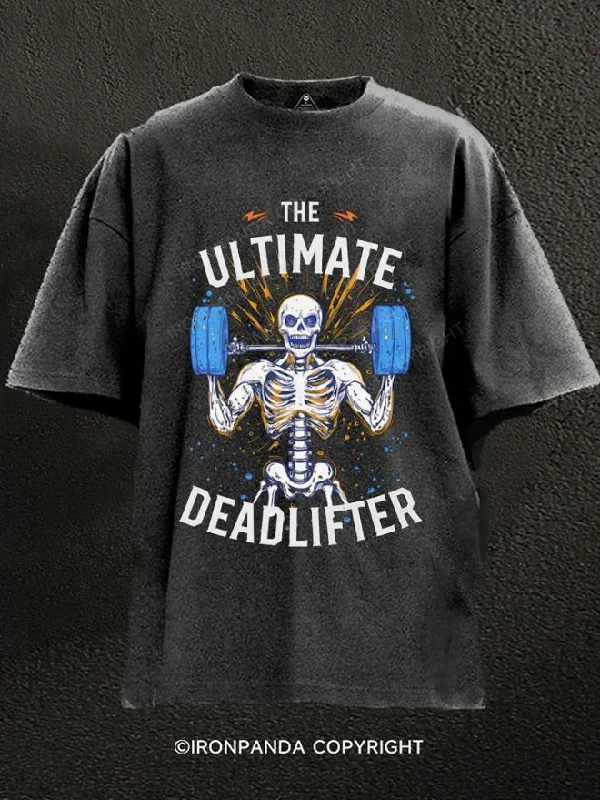 T-Shirt-College-The Ultimate deadlifter Washed Gym Shirt