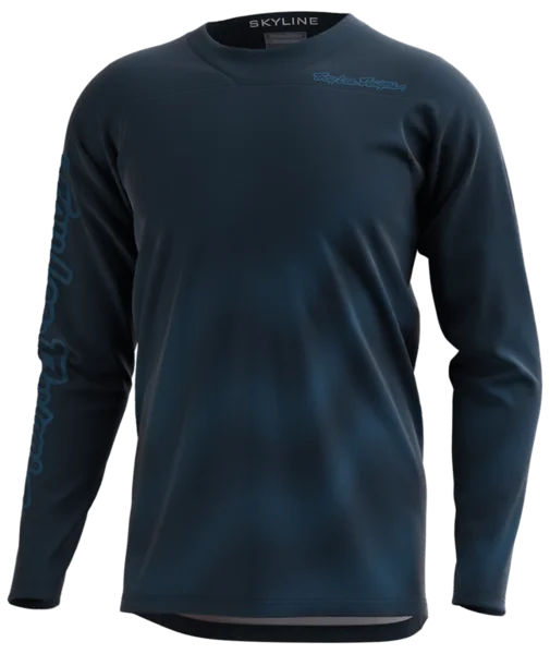 Long-Sleeve-Soft-Troy Lee Designs Skyline Chill Long Sleeve MTB Jersey - Waves - Dark Slate-Blue - 2023