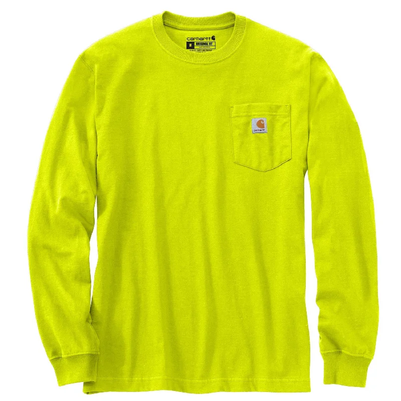 Long-Sleeve-Streetwear-Carhartt Men's Long Sleeve Pocket T-Shirt_Brite Lime