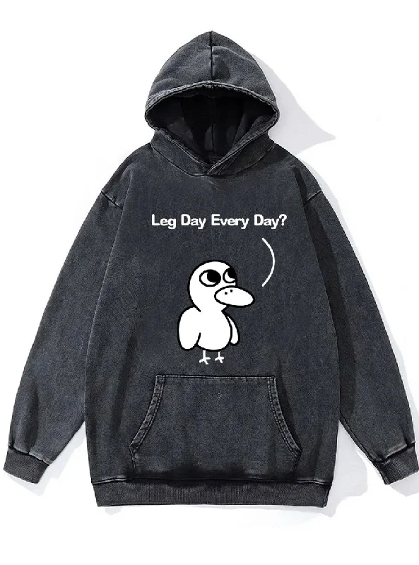 Hoodie-Gothic-LEG DAY EVERY DAY Washed Gym Hoodie