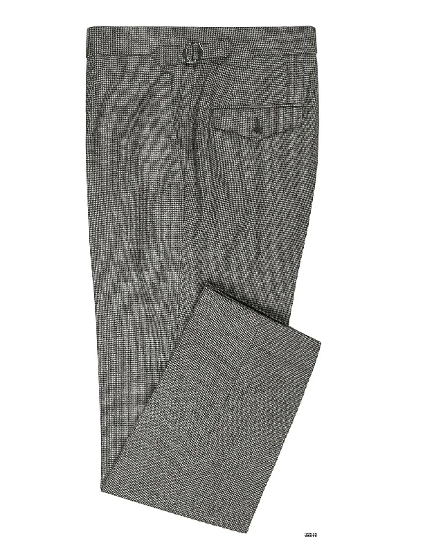 Pants-Training-Dugdale Fine Worsted  - Fine Black Houndstooth