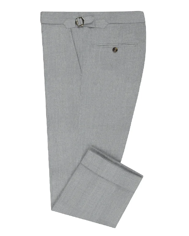 Pants-Cotton-Loro Piana: Light Grey Woolen