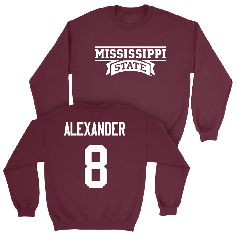 Long-Sleeve-Unisex-Maroon Men's Basketball Team Crew - Harrison Alexander