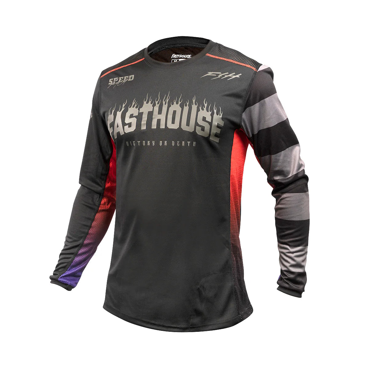 Long-Sleeve-Outdoor-Fasthouse Burn Free Classic Long Sleeve MTB Jersey - Youth - Black