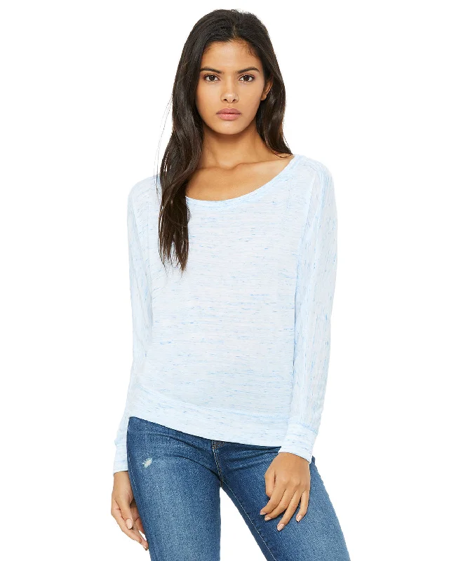 T-Shirt-Breathable-Bella + Canvas 8850 Ladies' Flowy Long-Sleeve Off Shoulder T-Shirt