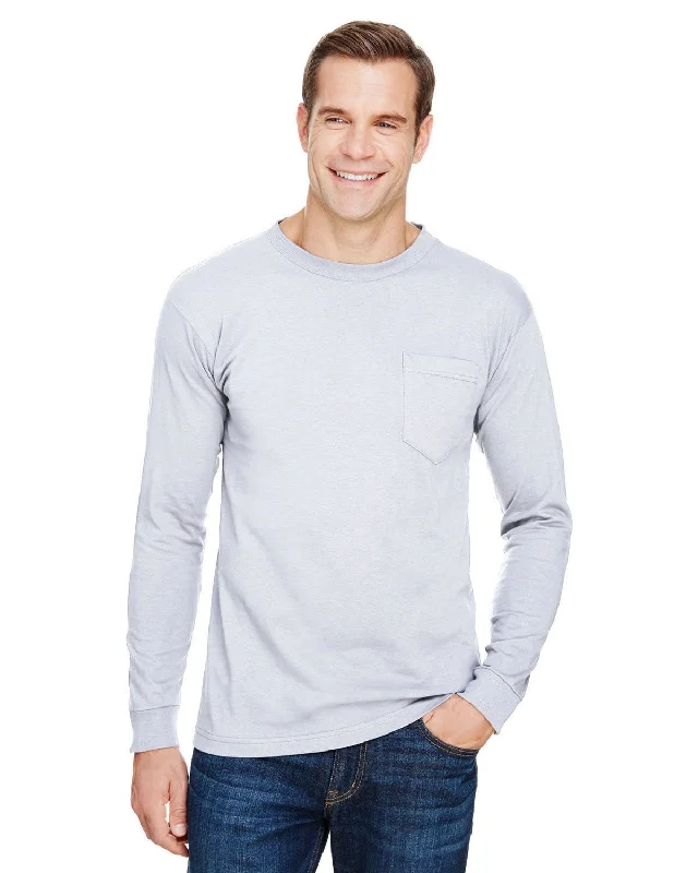 T-Shirt-Classic-Bayside BA3055 Unisex Union-Made Long-Sleeve Pocket Crew T-Shirt