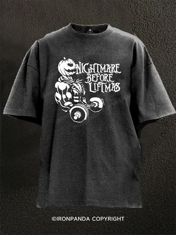 T-Shirt-Performance-Home Halloween Nightmare Before Liftmas Washed Gym Shirt