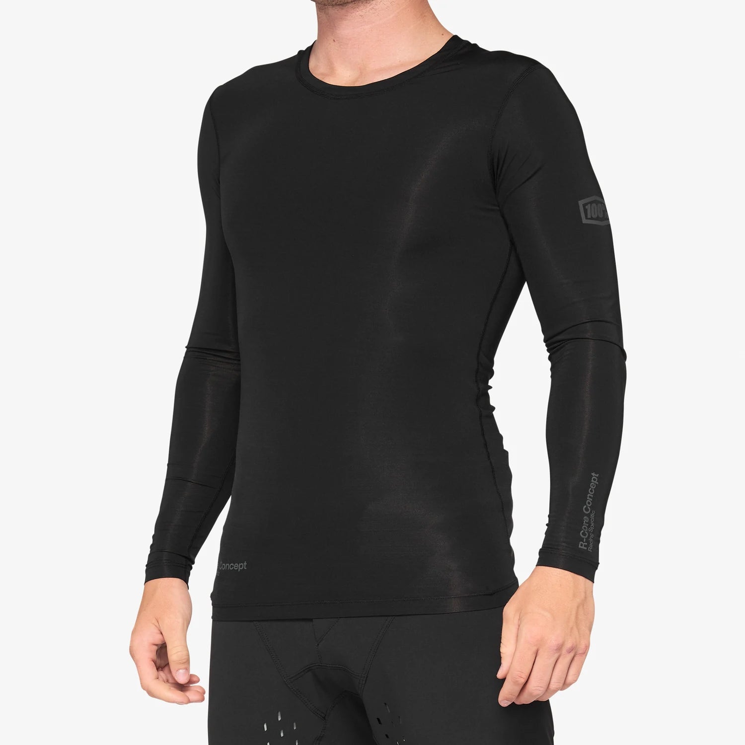 Long-Sleeve-Cropped-100% R-Core Concept Long Sleeve MTB Jersey - Black