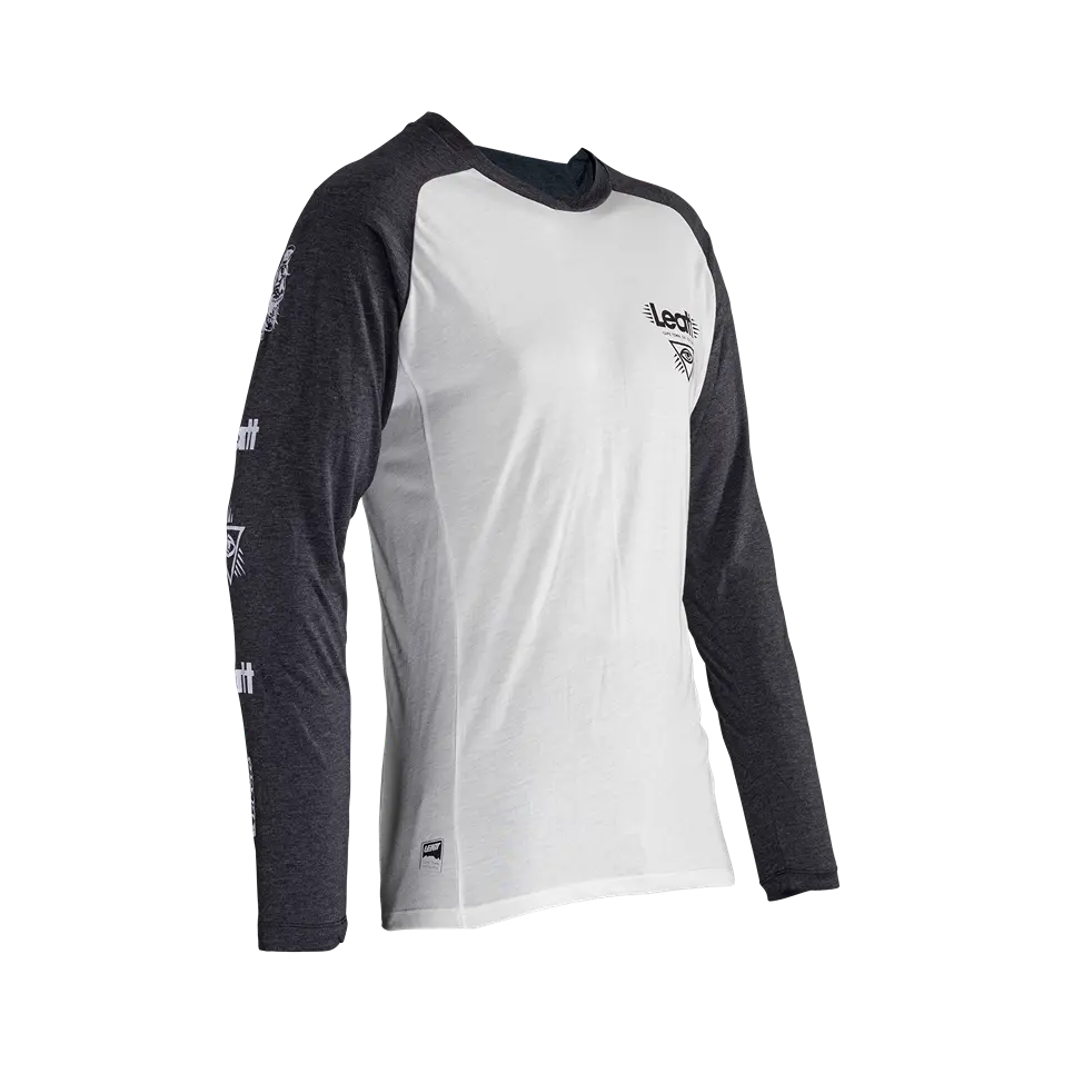 Long-Sleeve-Solid-Color-Leatt Gravity 2.0 Long Sleeve MTB Jersey - White - 2024