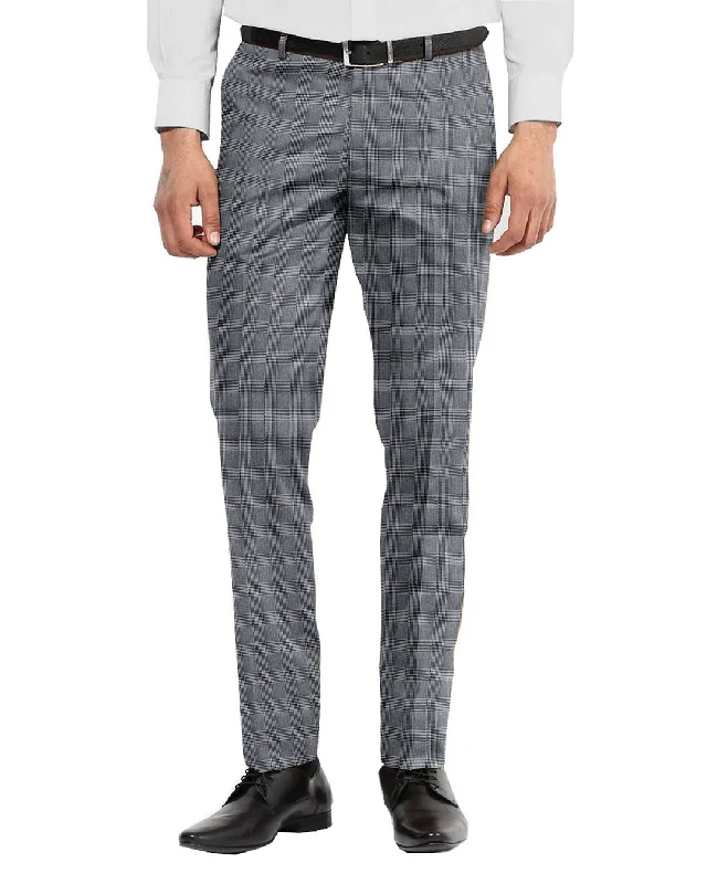 Pants-Bootcut-Dugdale Fine Worsted Pant - Blue Prince of Wales Check