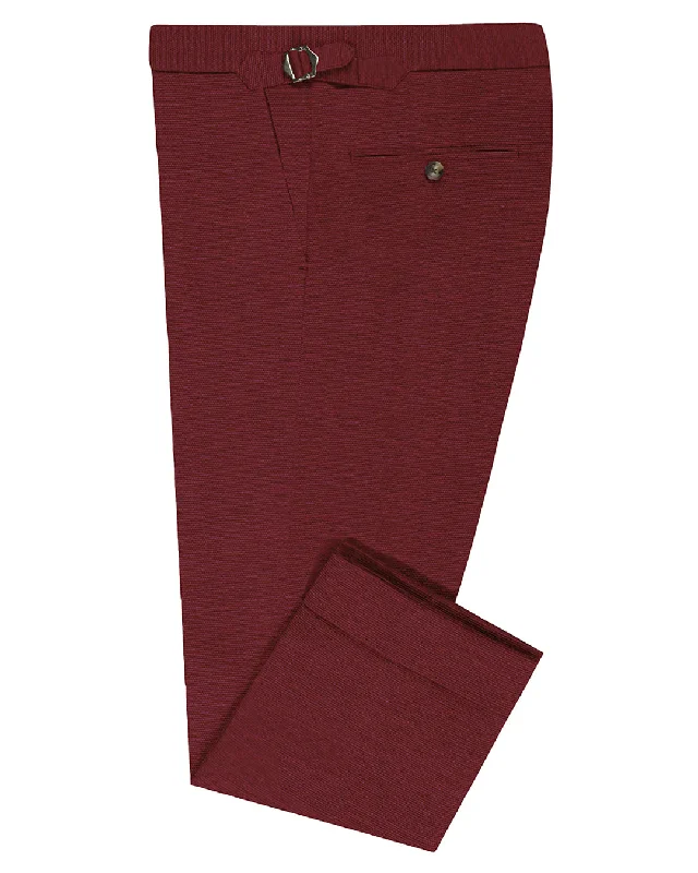 Pants-Track-Dugdale Fine Worsted Pant- Burgundy