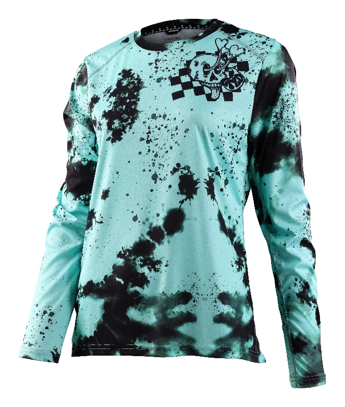 Long-Sleeve-Gothic-Troy Lee Designs Lilium Long Sleeve MTB Jersey - Womens - Micayla Gatto - Mist