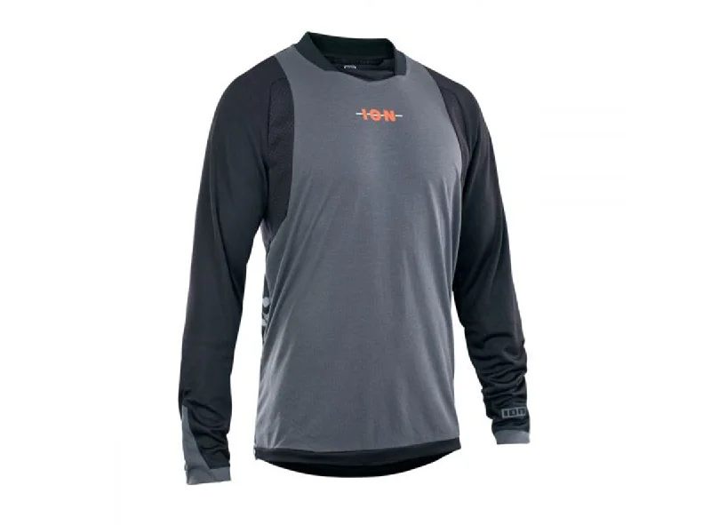 Long-Sleeve-Button-Up-ION Scrub AMP Long Sleeve MTB Jersey - Black - 2021