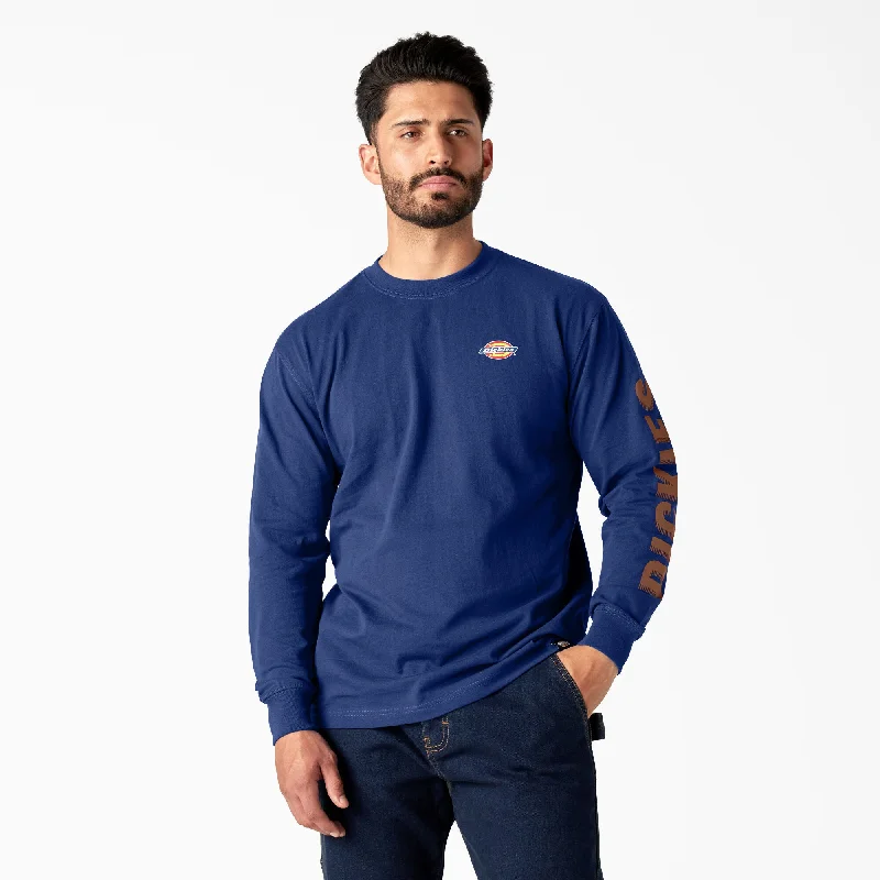 Long-Sleeve-Training-Dickies Men's Graphic Crewneck Long Sleeve T-Shirt