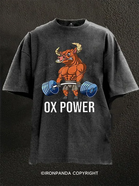 T-Shirt-Merino-Wool-OX Power Weightlifting  Washed Gym Shirt