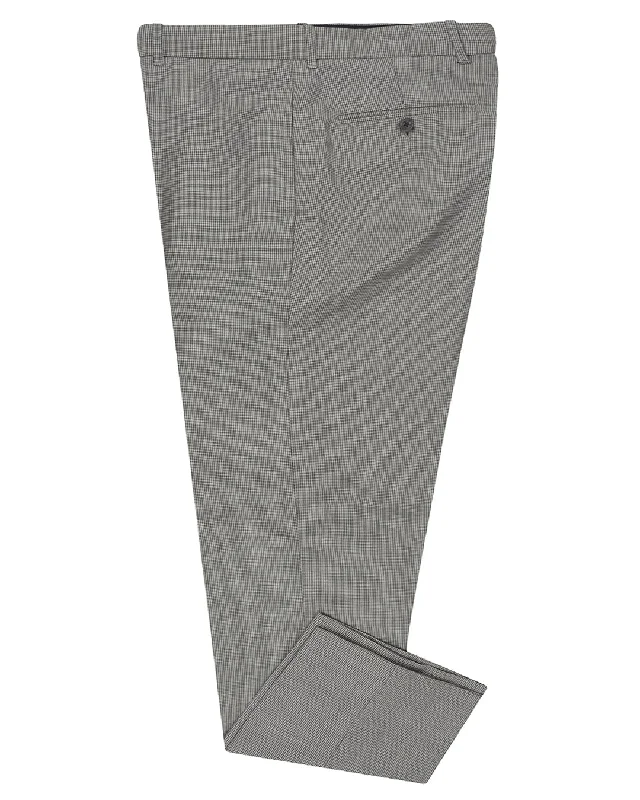 Pants-Embroidered-Loro Piana: Black Houndstooth