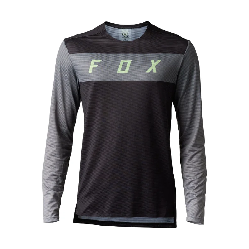 Long-Sleeve-Vintage-Fox Racing Flexair Long Sleeve MTB Jersey - Arcadia - Black