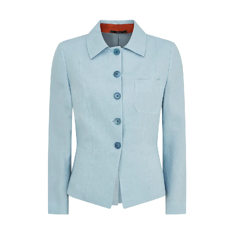 Jacket-Sportswear-Tailored Linen Blue Jacket