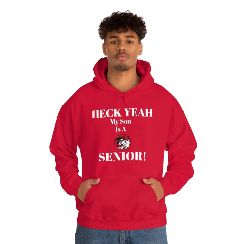 Hoodie-Grey-Heck Yeah My Son is A WSSU Senior Unisex Heavy Blend™ Hooded Sweatshirt