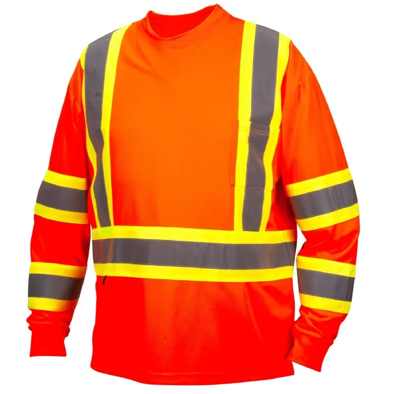 Long-Sleeve-Organic-Pyramex Men's Hi-Vis Long Sleeve Shirt