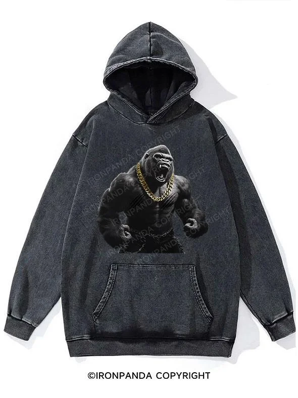 Hoodie-Moisture-Wicking-Muscle gorilla Washed Gym Hoodie