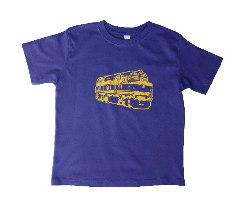 T-Shirt-Y2K-Style-Commuter Rail Purple Locomotive T-Shirt (Toddler/Youth)