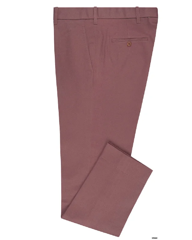 Pants-Pink-DK Salmon Pink 4-Way Stretchable Soft Chinos