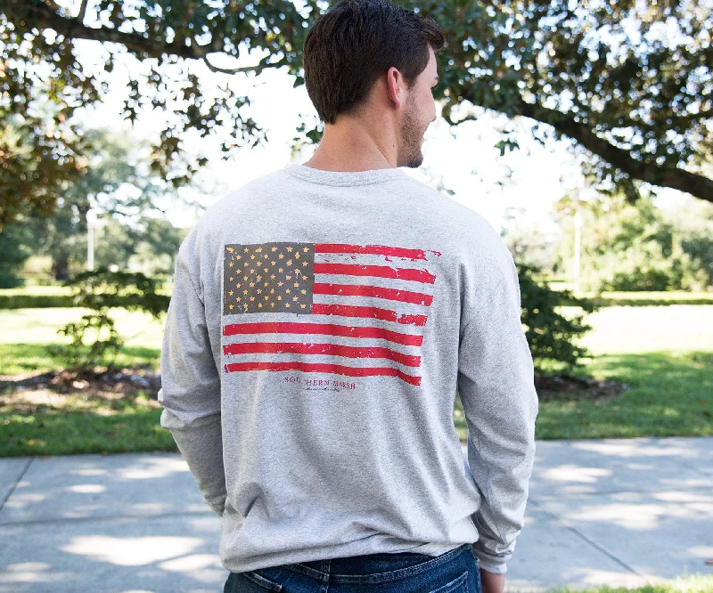 Long-Sleeve-Unisex-Vintage Flag Tee - Long Sleeve