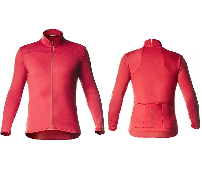 Long-Sleeve-Quick-Dry-Mavic Essential Merino Thermo Long Sleeve MTB Jersey - Haute Red