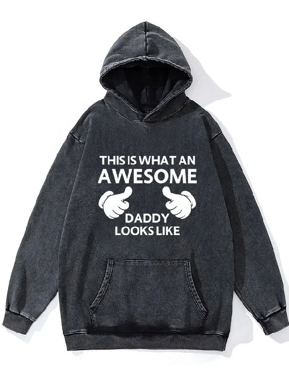 Hoodie-Cropped-Awesome Daddy Looks Like Washed Gym Hoodie