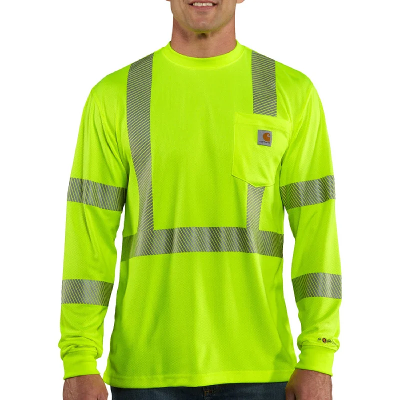 Long-Sleeve-Slim-Fit-Carhartt Men's Force Class 3 Hi-Vis Long Sleeve T-Shirt