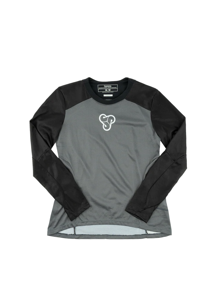 Long-Sleeve-Vegan-Sombrio Vanquish Long Sleeve MTB Jersey - Womens - Trilogy-Gray