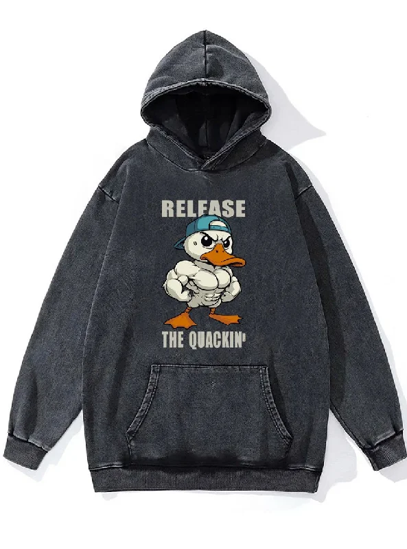 Hoodie-Oversized-RELEASE THE QUACKIN' Washed Gym Hoodie