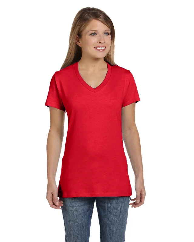 T-Shirt-Skateboarding-Hanes S04V Ladies' Nano-T V-Neck T-Shirt