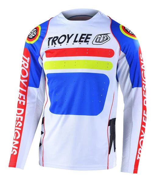 Long-Sleeve-Cozy-Troy Lee Designs Sprint Long Sleeve MTB Jersey - Youth - Drop In - White - 2022