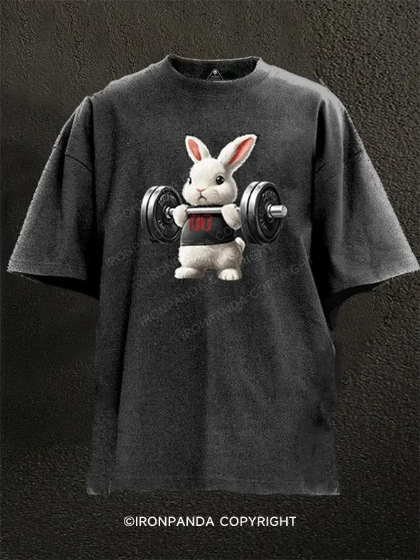 T-Shirt-Moisture-Wicking-weightlifting rabbit Washed Gym Shirt