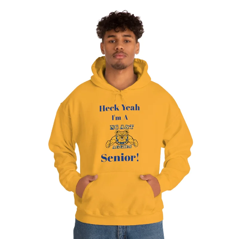 Hoodie-Waterproof-Heck Yeah I'm A NC A&T Senior Unisex Heavy Blend™ Hooded Sweatshirt