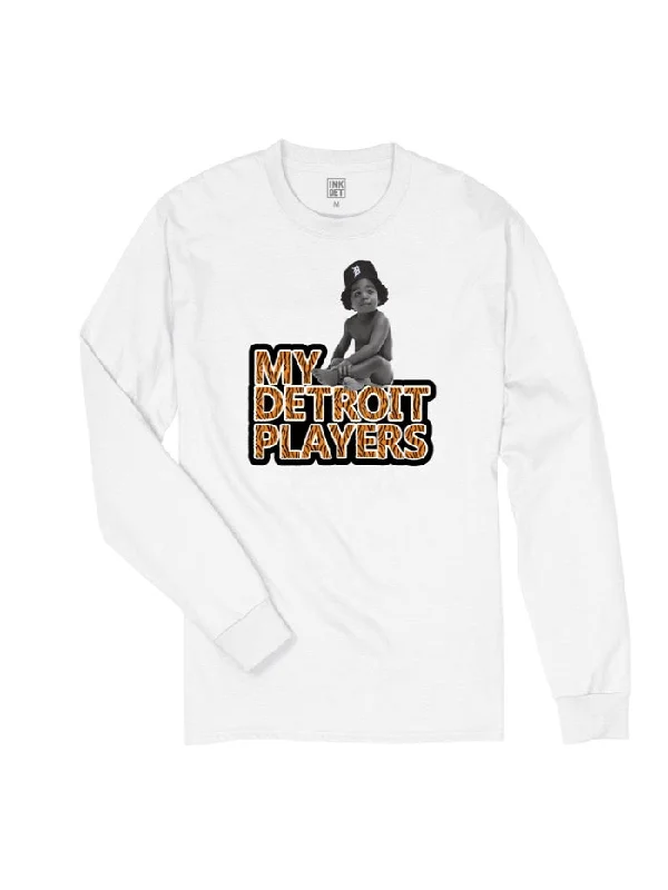 Long-Sleeve-Black-Ink Detroit - My Detroit Players - Long Sleeve T-Shirt - White