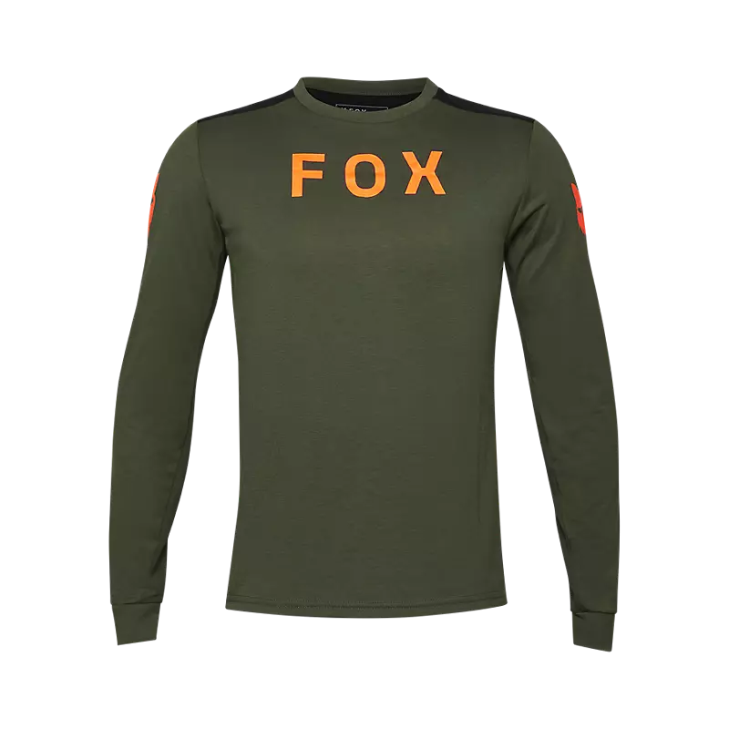 Long-Sleeve-Travel-Fox Racing Ranger Dri Release Long Sleeve MTB Jersey - Aviation - Dark Sage