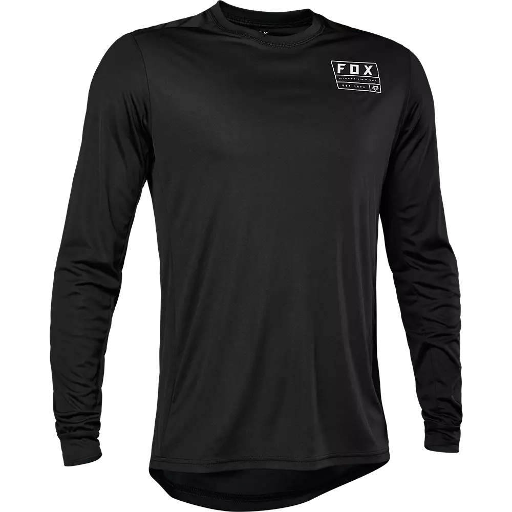 Long-Sleeve-V-Neck-Fox Racing Ranger Long Sleeve MTB Jersey - Swath - Black