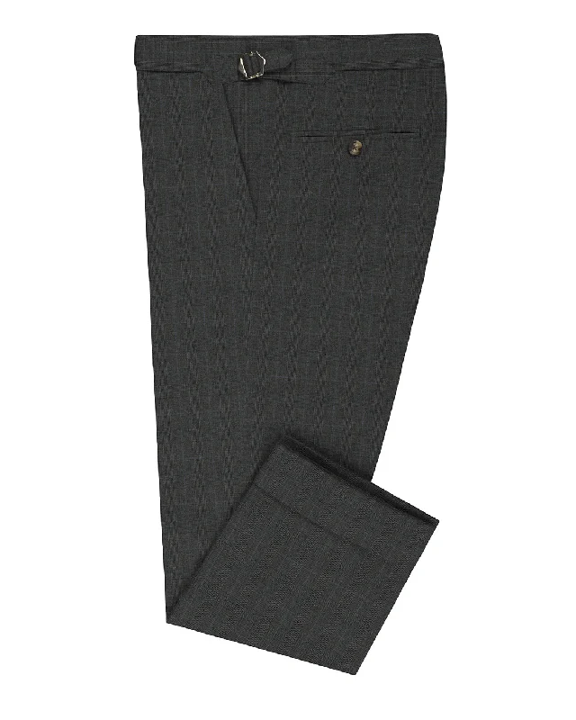 Pants-Fleece-Loro Piana: Dark Grey Glen Checks