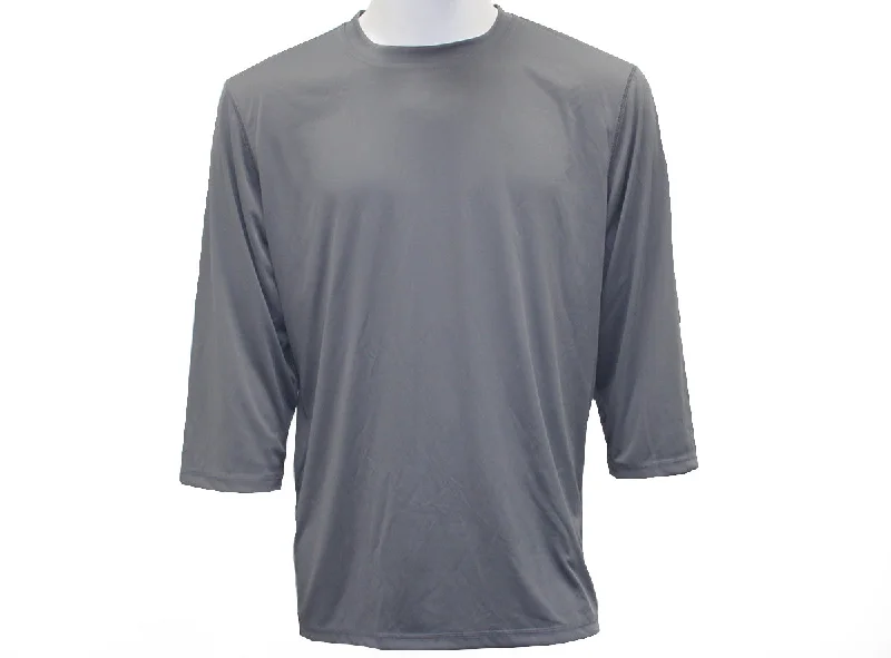 Long-Sleeve-Solid-Color-Sombrio Canvas 3/4 Sleeve MTB Jersey - Mineral Gray