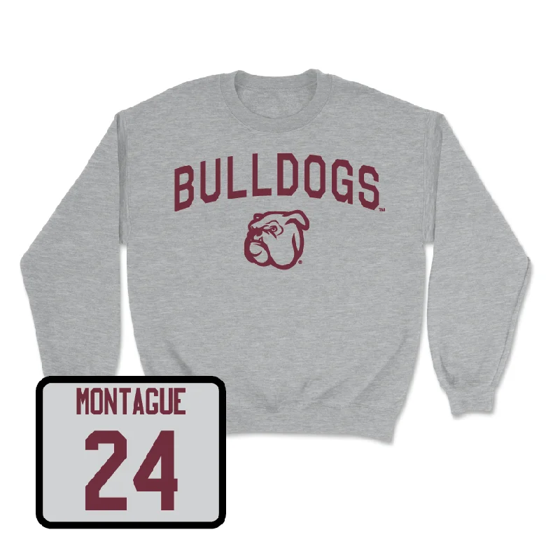 Long-Sleeve-School-Sport Grey Women's Basketball Bulldogs Crew - Quanirah Montague