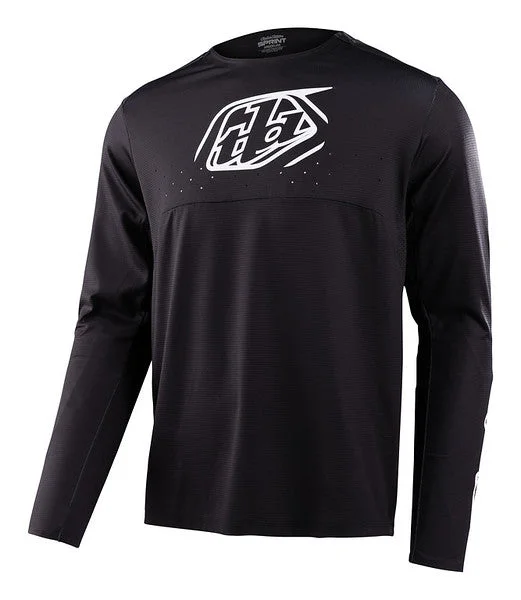 Long-Sleeve-Black-Troy Lee Designs Sprint Long Sleeve MTB Jersey - Icon - Black