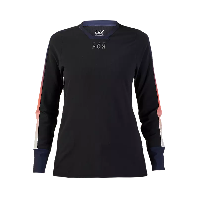 Long-Sleeve-Affordable-Fox Racing Defend Thermal Long Sleeve MTB Jersey - Lunar - Womens - Black