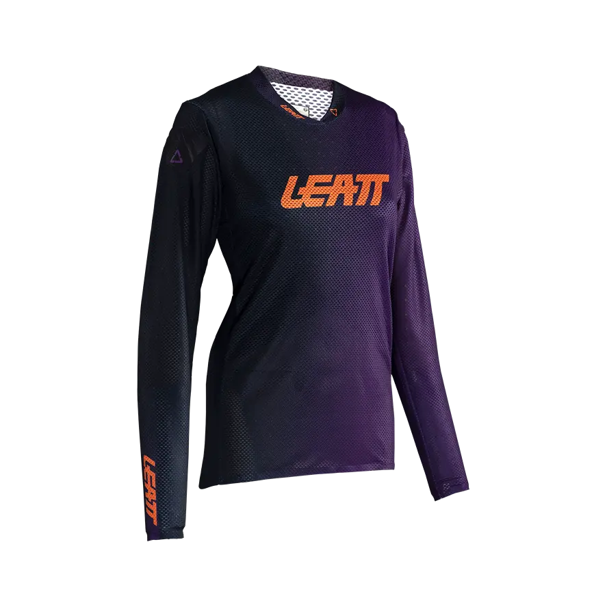 Long-Sleeve-Camo-Leatt Gravity 4.0 Long Sleeve MTB Jersey - Womens - Purple - 2024