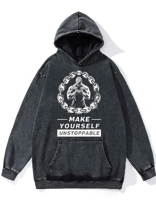 Hoodie-Camo-make yourself unstoppable Washed Gym Hoodie