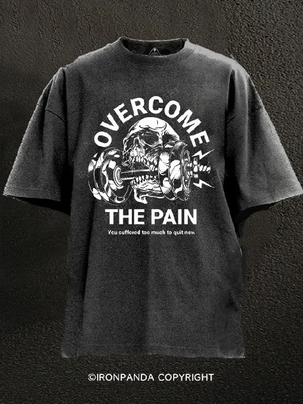 T-Shirt-Regular-Fit-overcome the pain Washed Gym Shirt