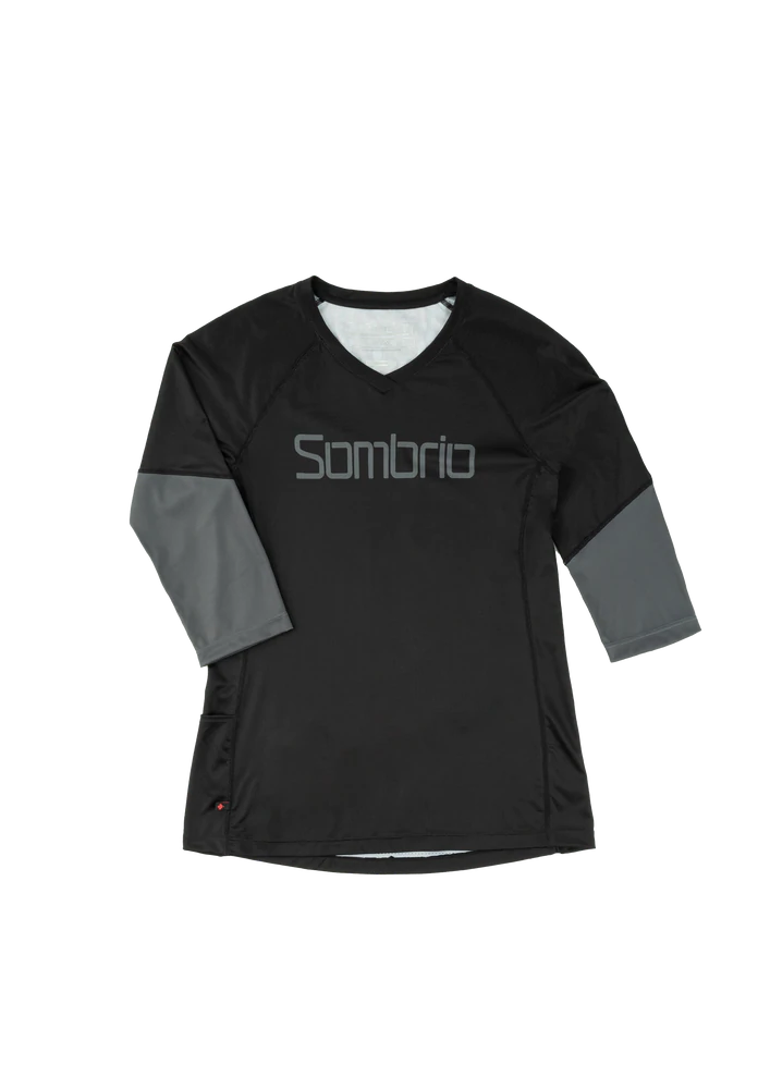 Long-Sleeve-Windproof-Sombrio Vista 2 3/4 Sleeve MTB Jersey - Womens - Mushroom Black