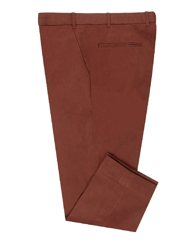 Pants-White-Brown 4-Way Stretchable Soft Chinos